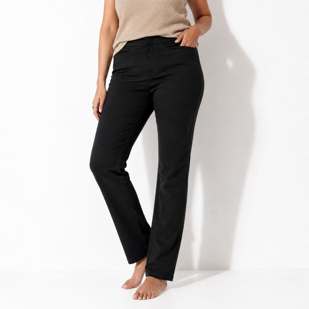 CHAPS Black Straight Leg Pants Women's Size 10 Career Office Stretch